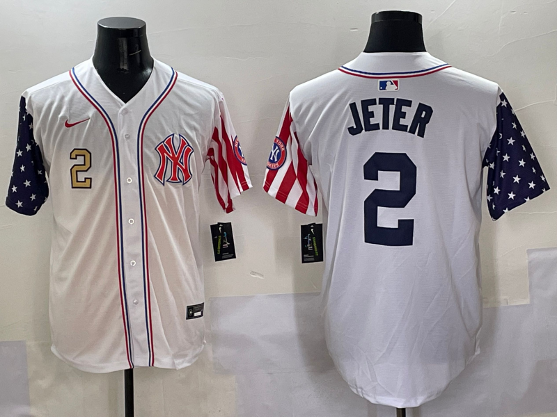 Men 2025 MLB New York Yankees 2 Jeter white jersey style 9